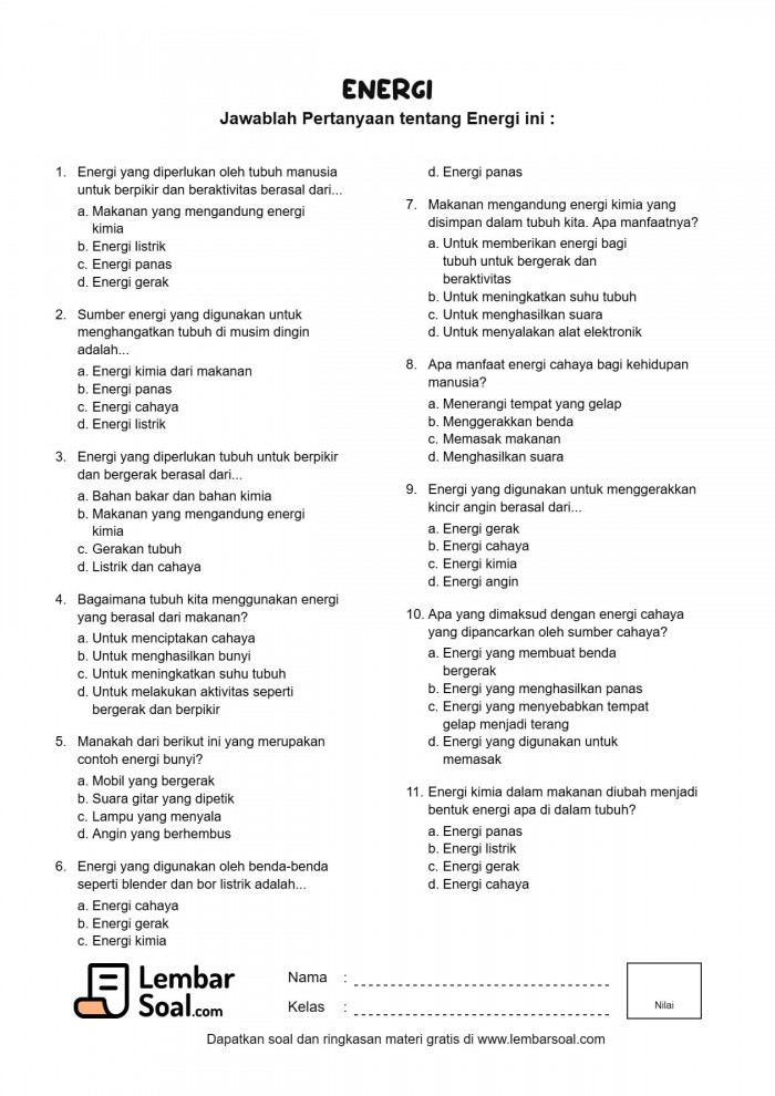Mengenal Sumber Energi di Sekitar Kita: Teman Baik Kehidupan Sehari-hari (IPA Kelas 3 SD Semester 2)