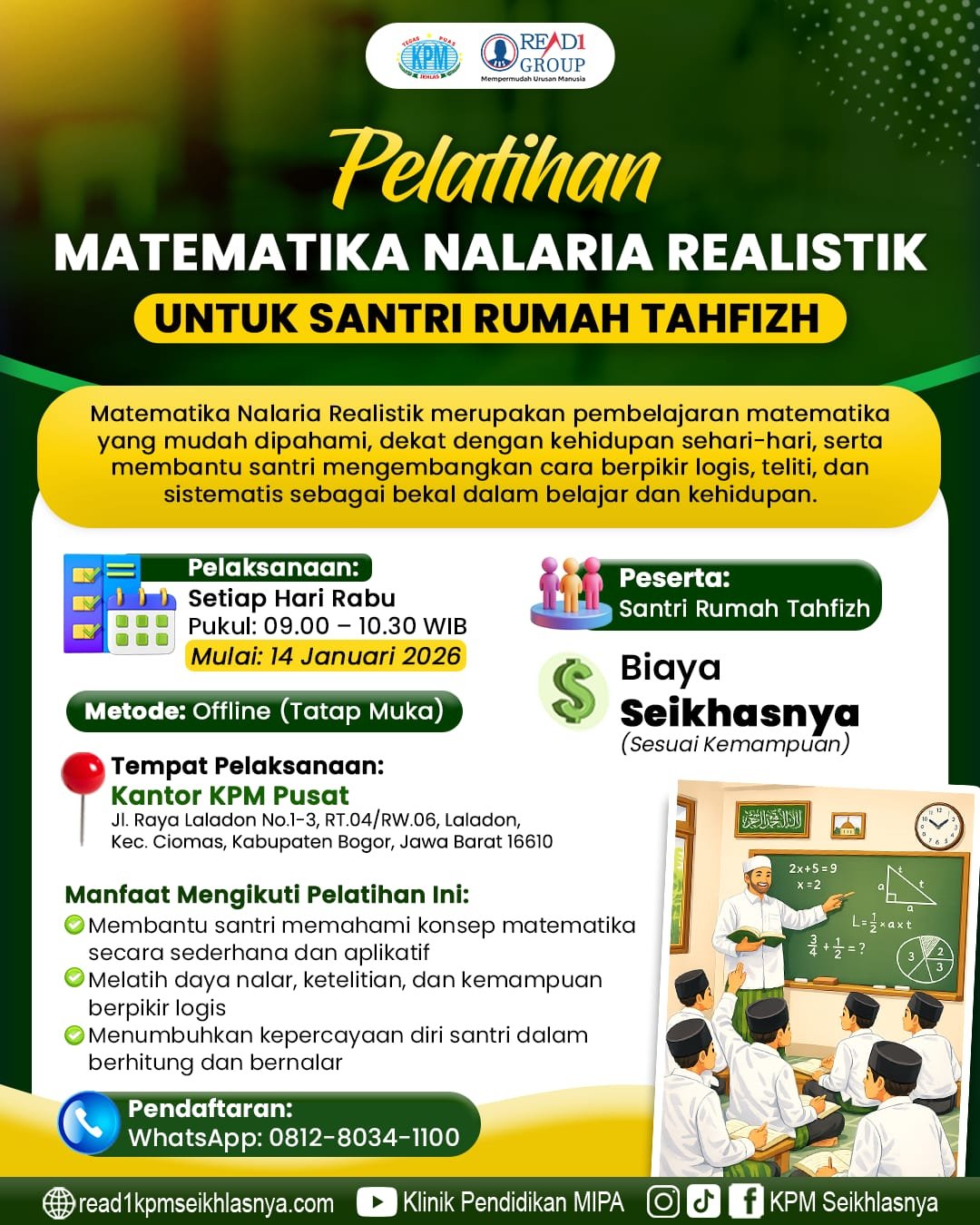 Pelatihan Matematika Nalaria Realistik Offline Khusus Ibu Rumah