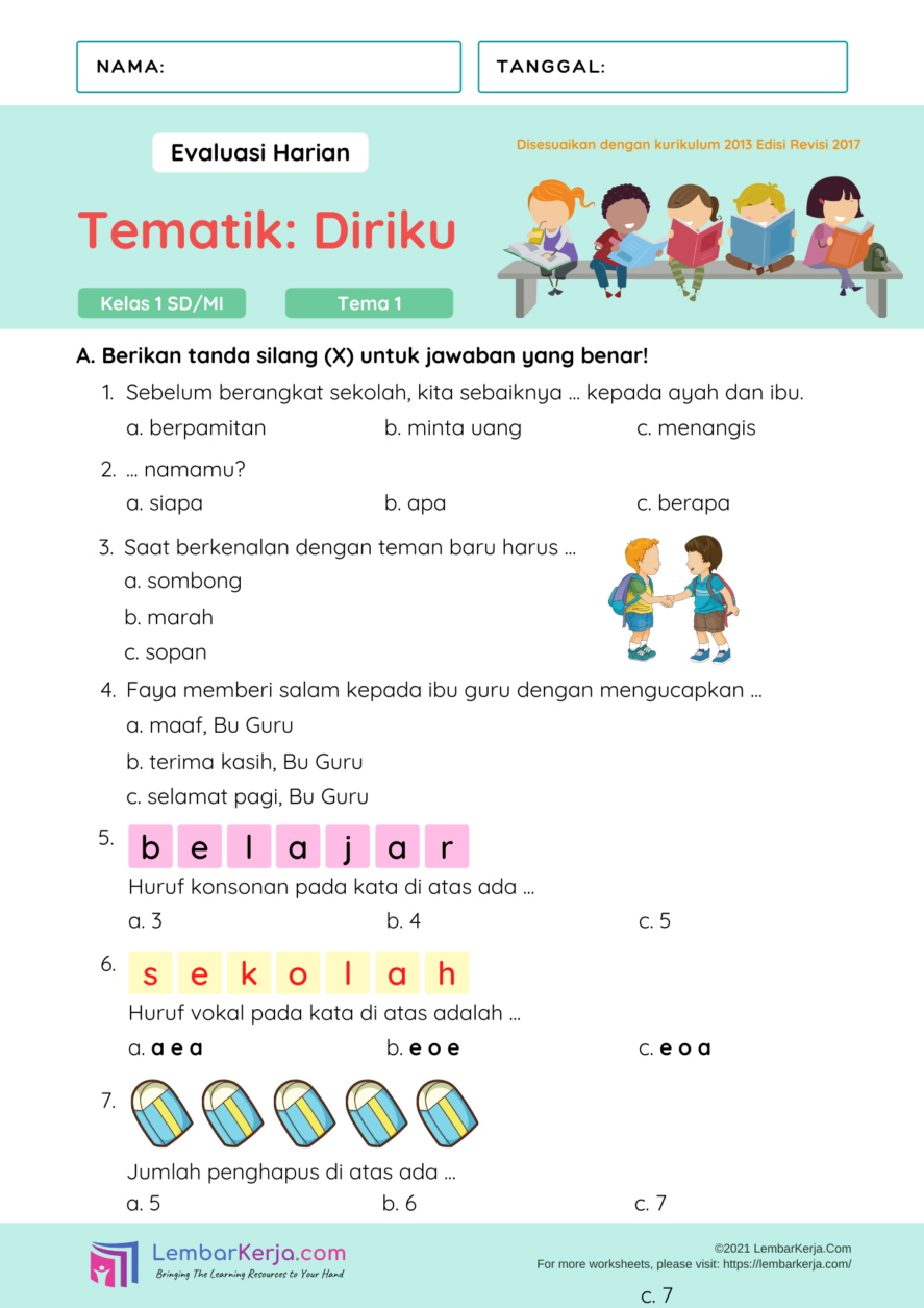 contoh latihan soal tematik tema 3 kelas 4 sd