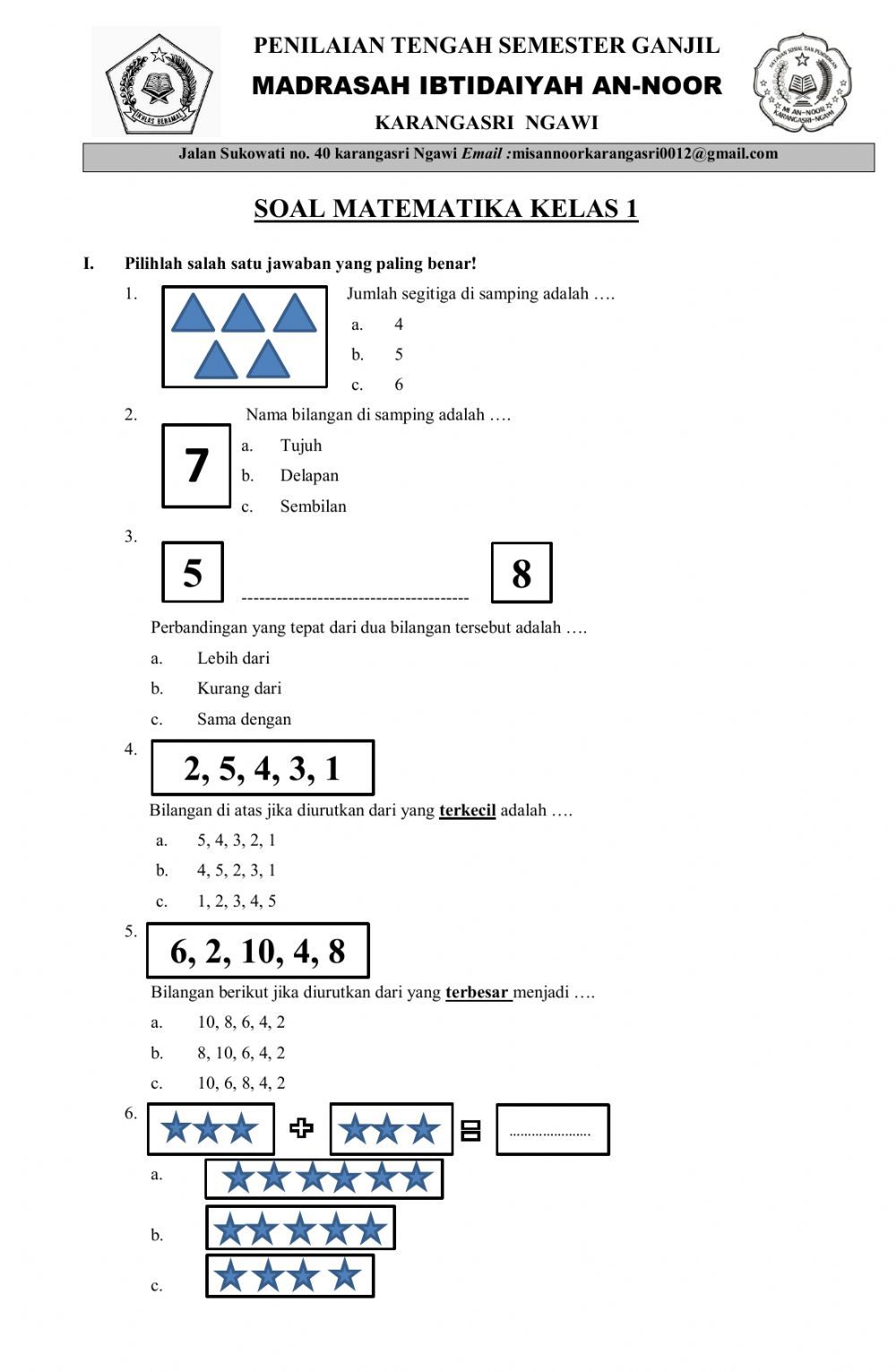 Akhirnya! 5 Modul Bimbel Brilian Soal Matematika Kelas 1 SD Semester 2 Kurikulum 2013