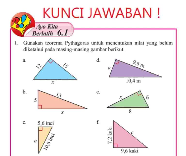 Soal Dan Jawaban Teorema Pythagoras Kelas 8