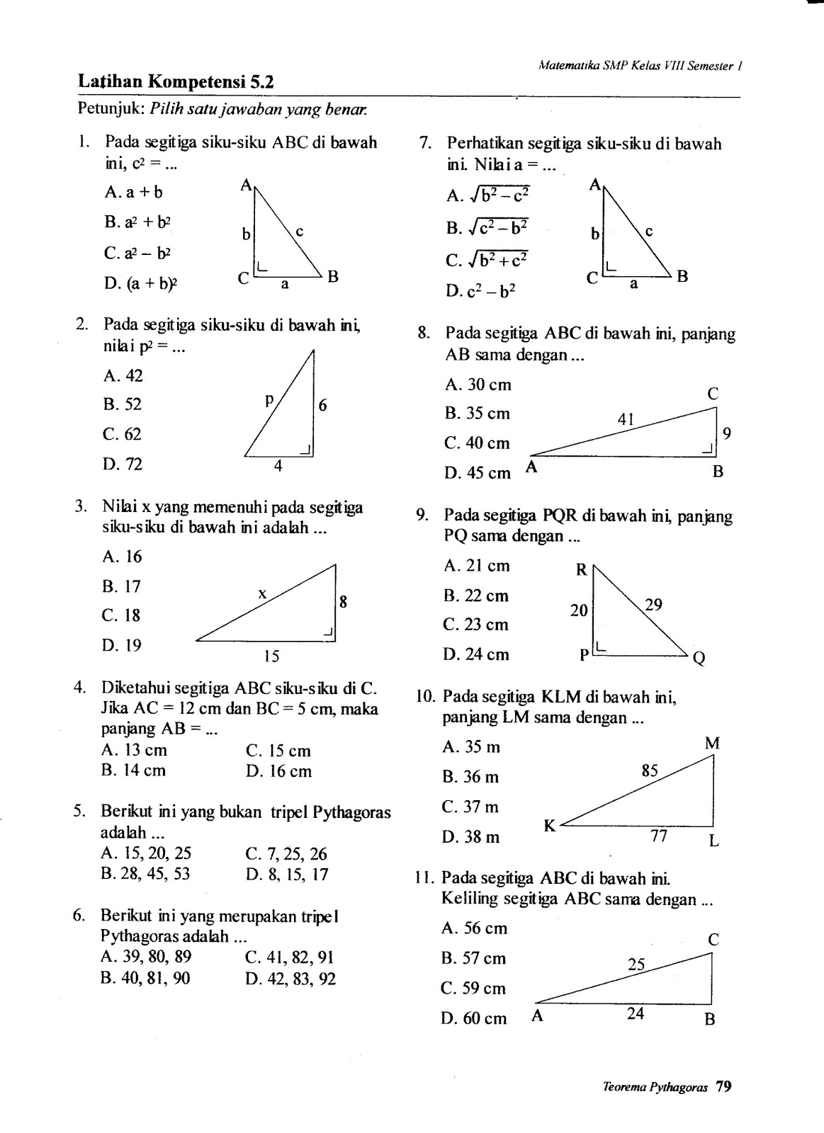 Ternyata Contoh Soal 2p 2 Pythagoras Kelas 8 Berasal dari Teorema Kuno Ini
