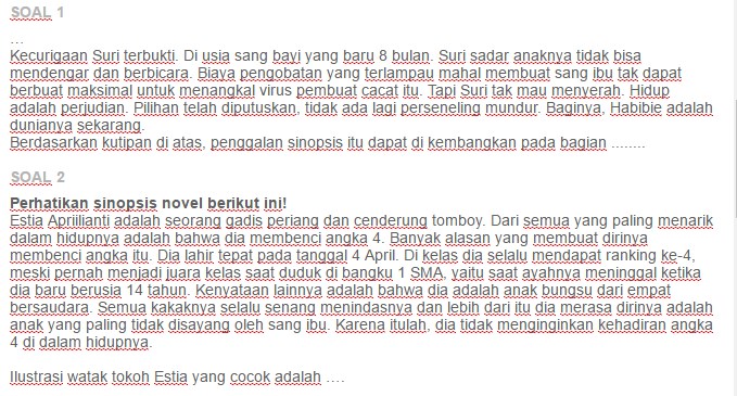 Contoh Soal Menulis Novel - Materi Pendidikan Dasar SMP SMA Soal