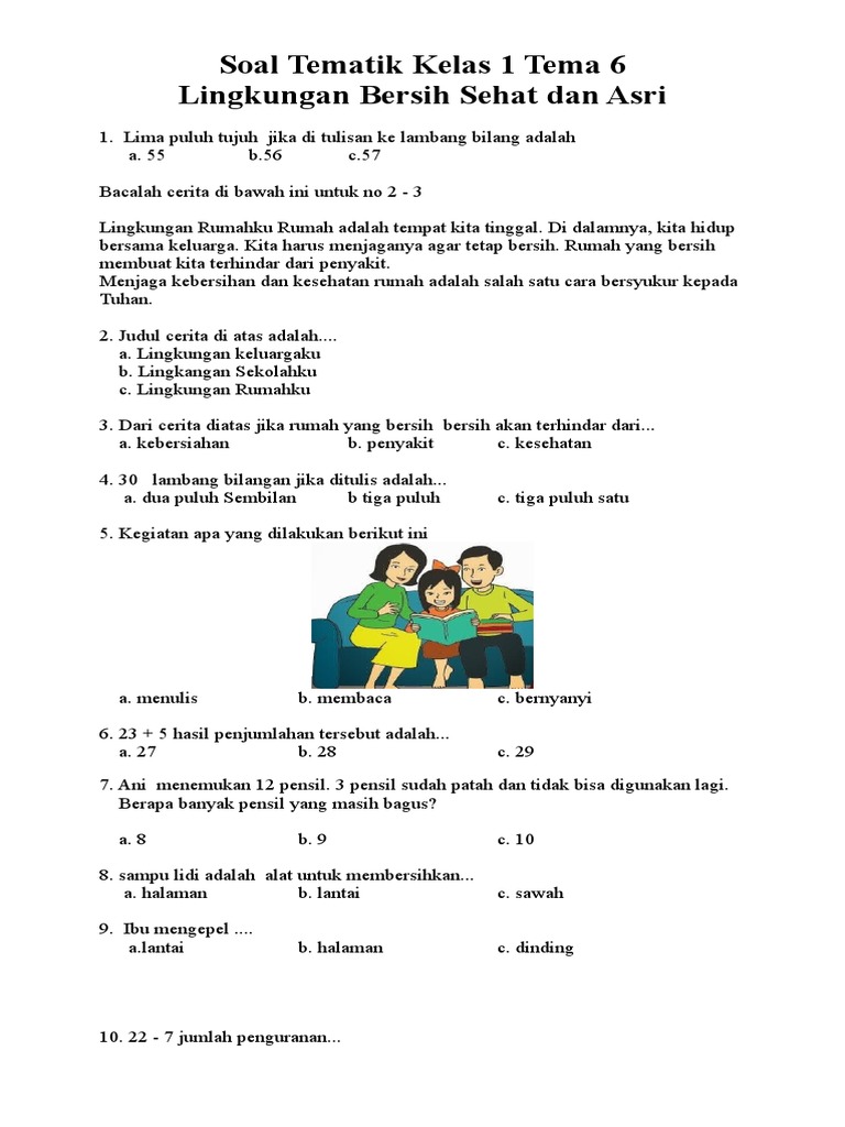 7 Contoh Soal Tema 6 SD Kelas 1 yang Terbukti Membantu Anak Cepat Paham, Jangan Lewatkan!