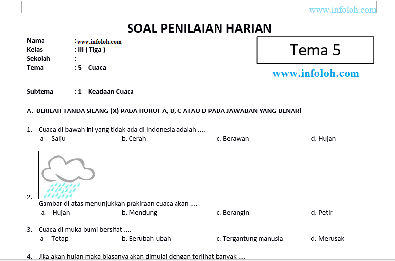 Ternyata Ini Contoh Soal Tema 5 Subtema 1 Kelas 3 yang Sering Muncul di Ujian dan Cara Jawabnya