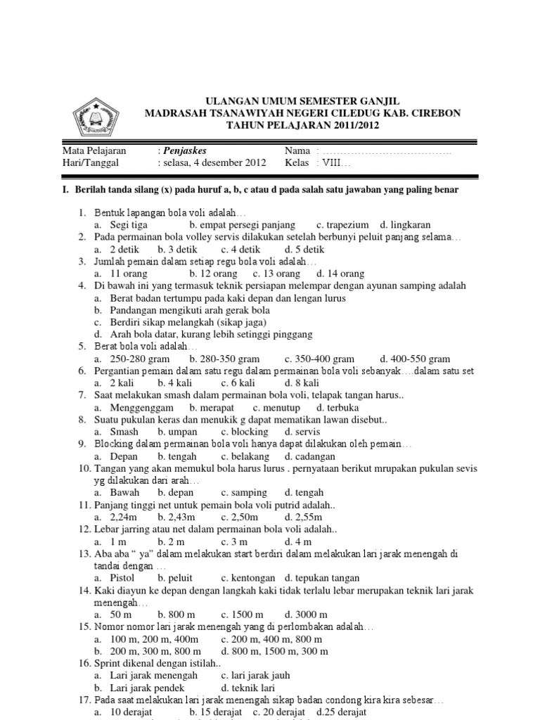Detail Contoh Soal Penjas Kelas 10 Semester 2 Koleksi Nomer 24 Detail Contoh Soal Penjas Kelas 10 Semester 2 Koleksi Nomer 24