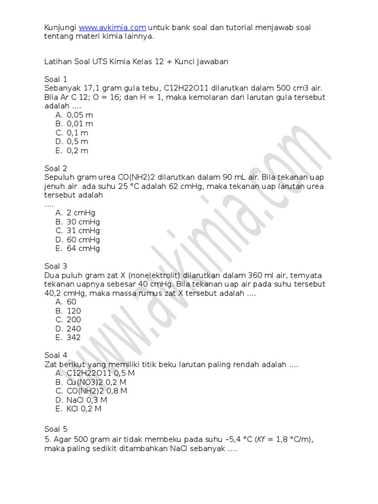 Contoh soal kimia sma kelas xii semester 1 dari Jadwal Liga 1, 5 trik jitu kuasai materi