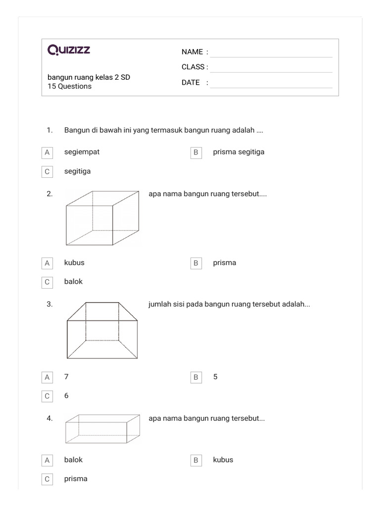 7 Rahasia Cepat Jawab Soal Bangun Ruang Kelas 2 SD Agar Anak Makin Pintar