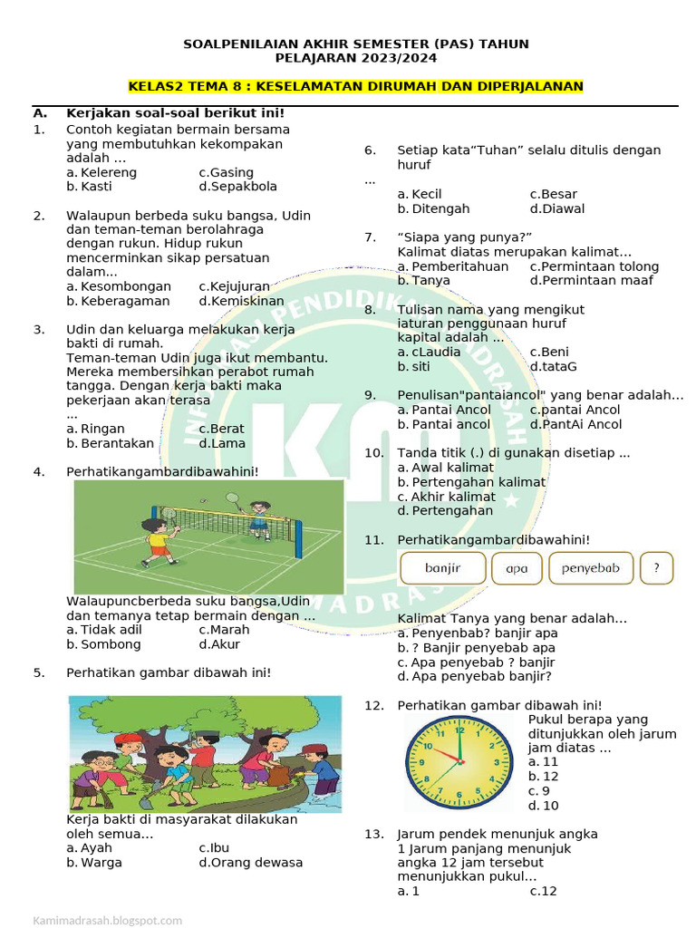 Rahasia Cepat Paham Soal Kelas 2 Tema 8 Agar Nilai Ujian Langsung Meroket