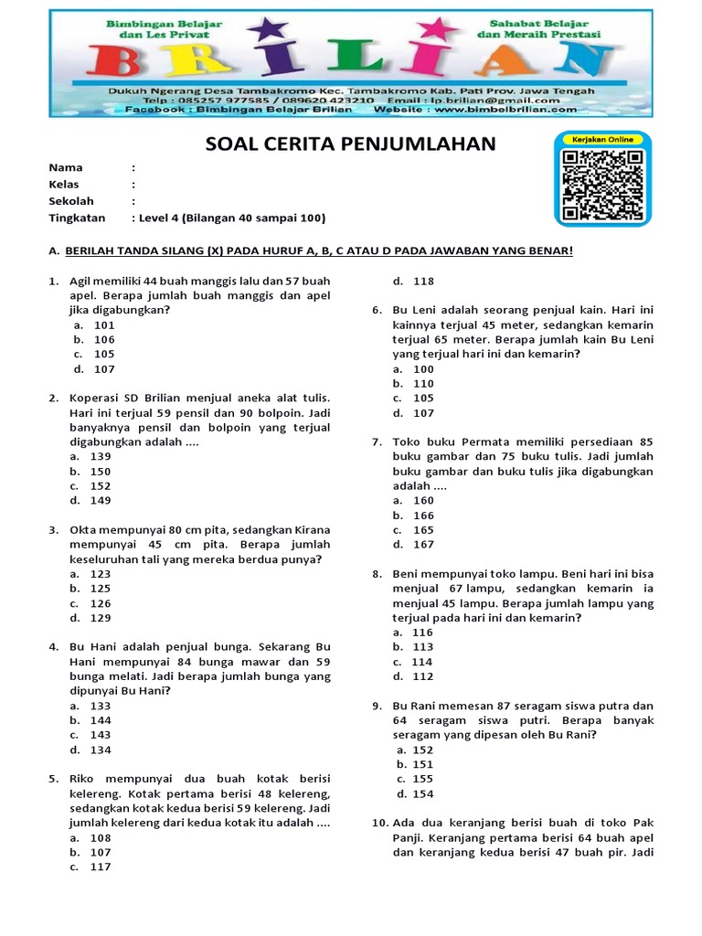 Ternyata Begini Cara Mudah Menjawab Soal Cerita Matematika Kelas 2 SD Semester 1 Ternyata Begini Cara Mudah Menjawab Soal Cerita Matematika Kelas 2 SD Semester 1
