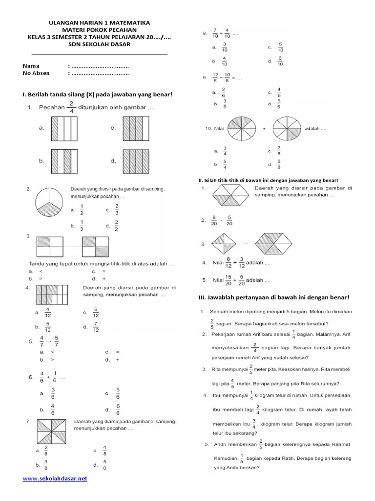 Wajib Tahu! 10 Contoh Soal Matematika SD Kelas 3 Semester 2 Agar Anak Juara Wajib Tahu! 10 Contoh Soal Matematika SD Kelas 3 Semester 2 Agar Anak Juara