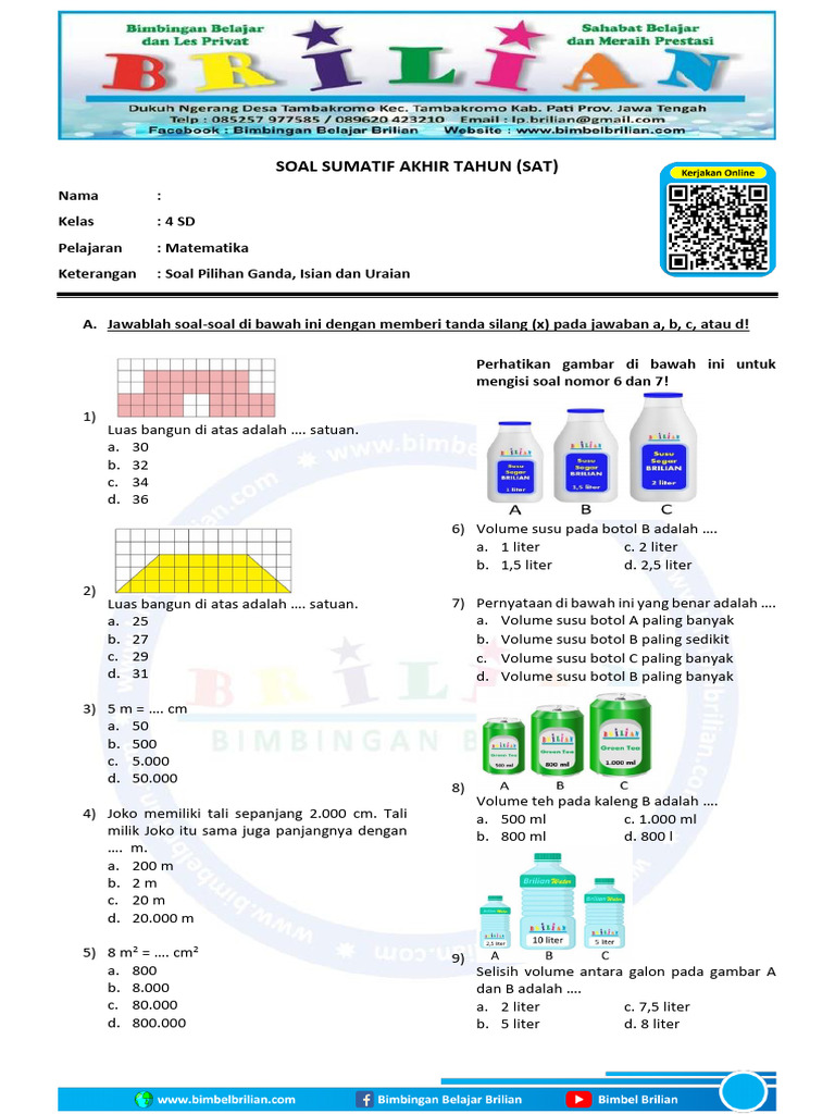 Wajib Tahu! Kumpulan Soal Matematika Kelas 4 SD Semester 2 dan Jawabannya Paling Akurat Wajib Tahu! Kumpulan Soal Matematika Kelas 4 SD Semester 2 dan Jawabannya Paling Akurat