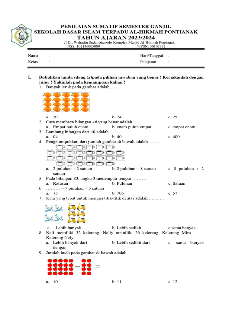 Wajib Tahu Rahasia Cara Mudah Menjawab Soal Ulangan Matematika Kelas 2 Semester 1